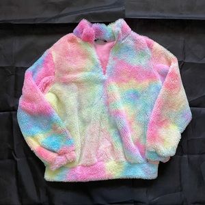Fuzzy tie dye sweatshirt